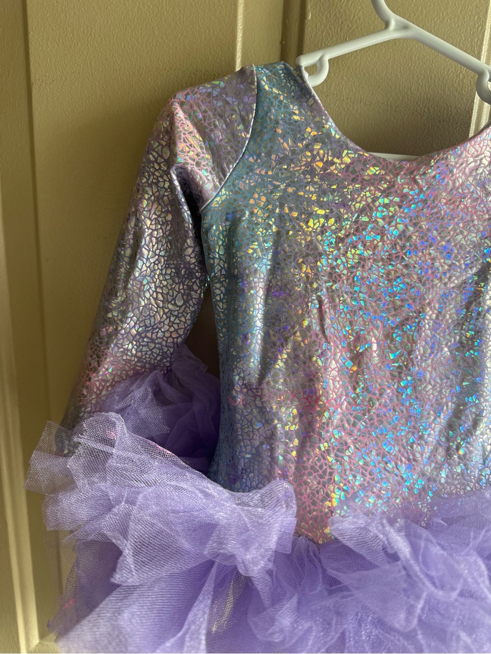 Kids Iridescent Purple Sparkle Tutu Leotard
